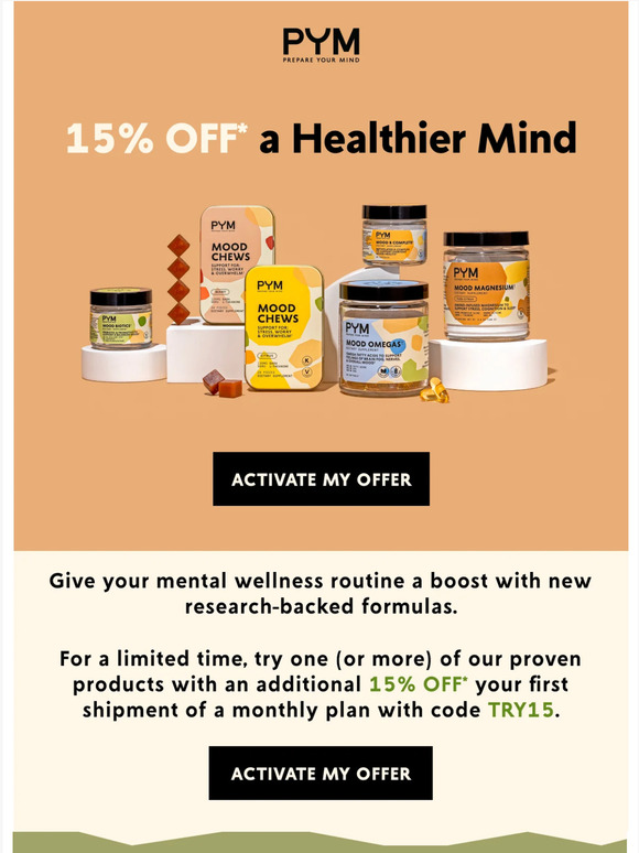 What’s better than a healthy mind? 15% off a healthy mind.