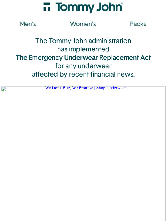 Tommy John: The Emergency Underwear Replacement Act