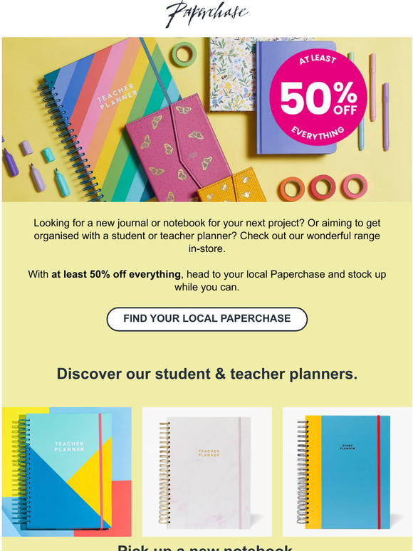 Get organised with at least 50% off planners, notebooks and more...