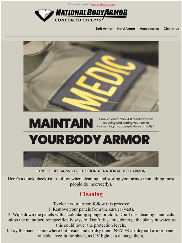 National Body Armor Maintain Your Carrier 🛡️ Milled