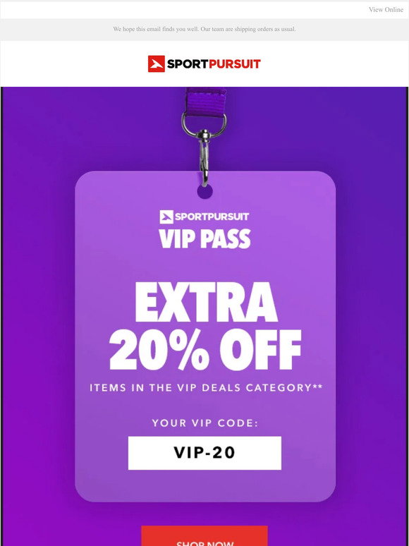 SportPursuit: Your VIP Pass: Extra 20% Off Expires Soon | Milled