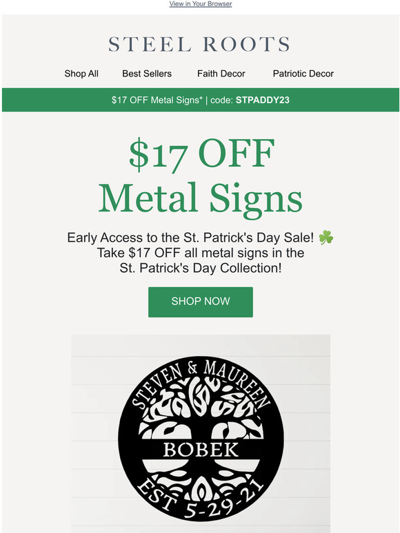 EARLY ACCESS: St. Patrick's Day Sale ☘️