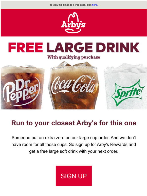 Arby's Our mistake is your treasure. Milled