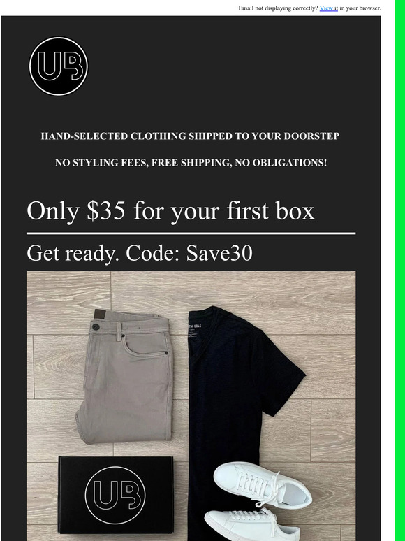 Over $80 worth of clothes for just $37! Let our stylists upgrade his wardrobe!