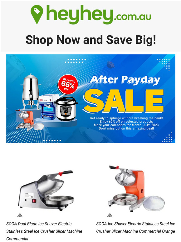 Shop the After Payday Sale 2023 - Live Now at HeyheyAustralia!