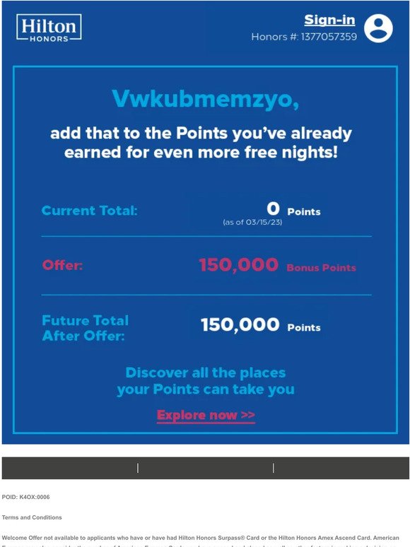 —, earn 150K Bonus Points for free spring nights