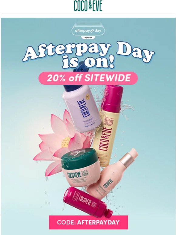 20% Off for Afterpay Day!