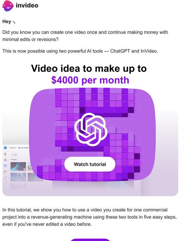 Use AI videos to make up to $4000/month + 25% off