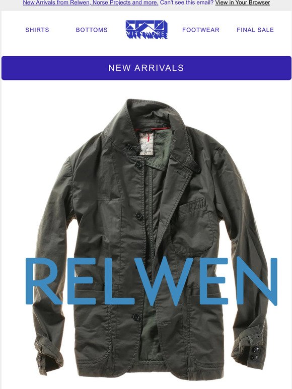 New Drops from Relwen. Norse Projects & More