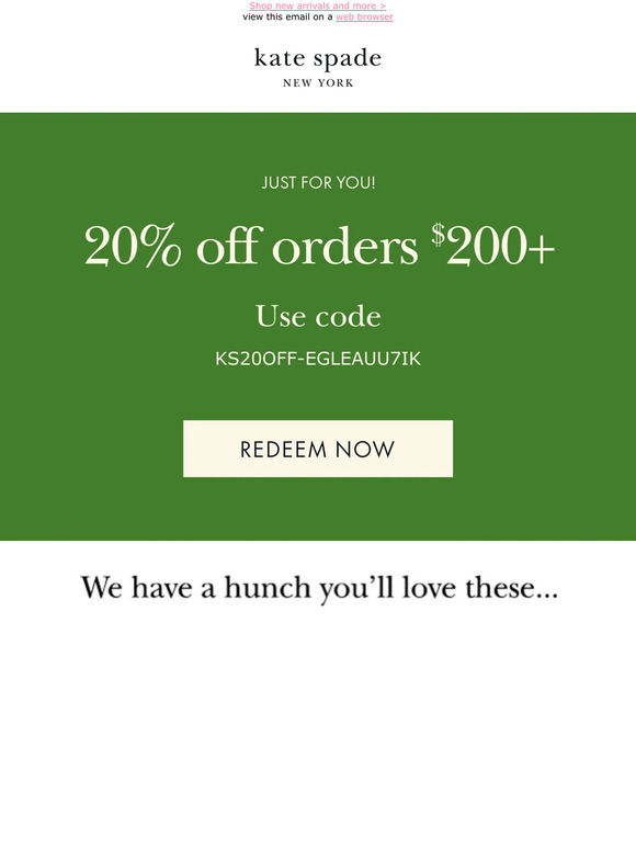 Top 81+ imagen kate spade 20 off code Thptnganamst.edu.vn