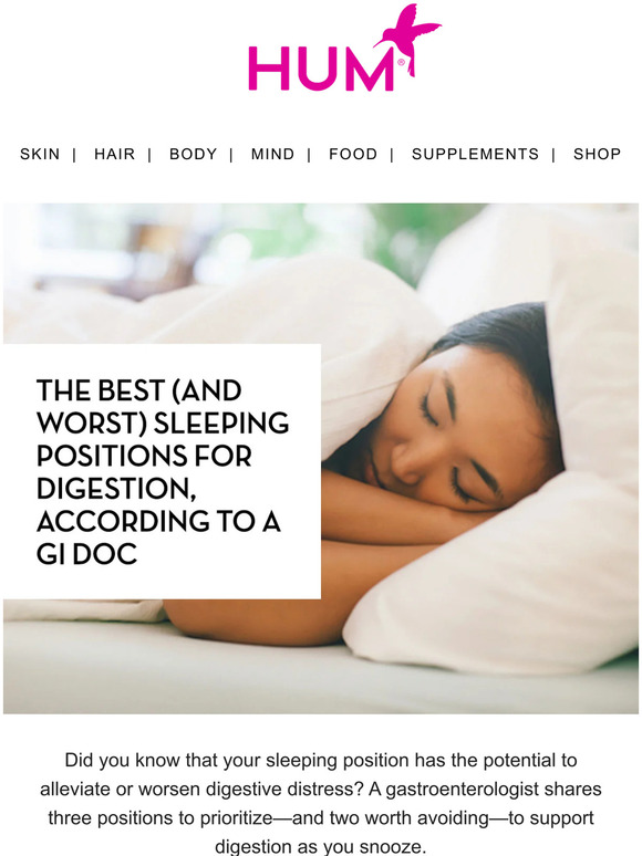 HUM Nutrition The right (and wrong) way to sleep for digestion 🛌 Milled