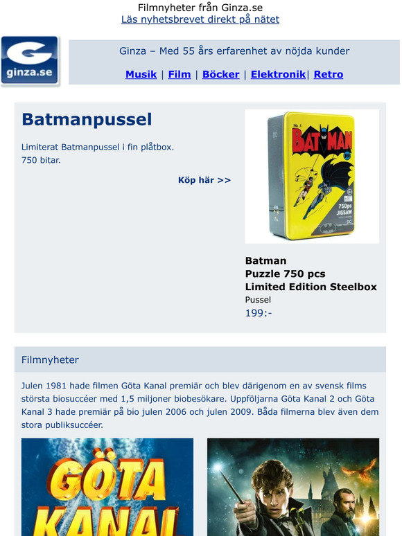UFO Sweden - Limiterad - Boka ditt ex nu! | Limiterat Batmanpussel