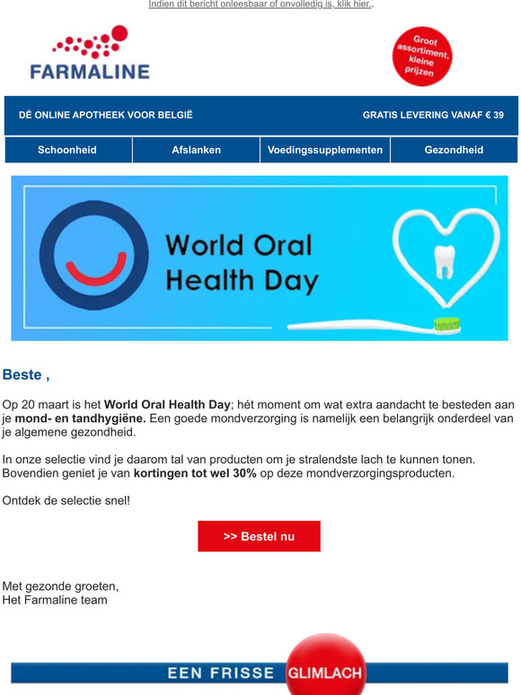Profiteer van kortingen tot 30% voor World Oral Health Day,
