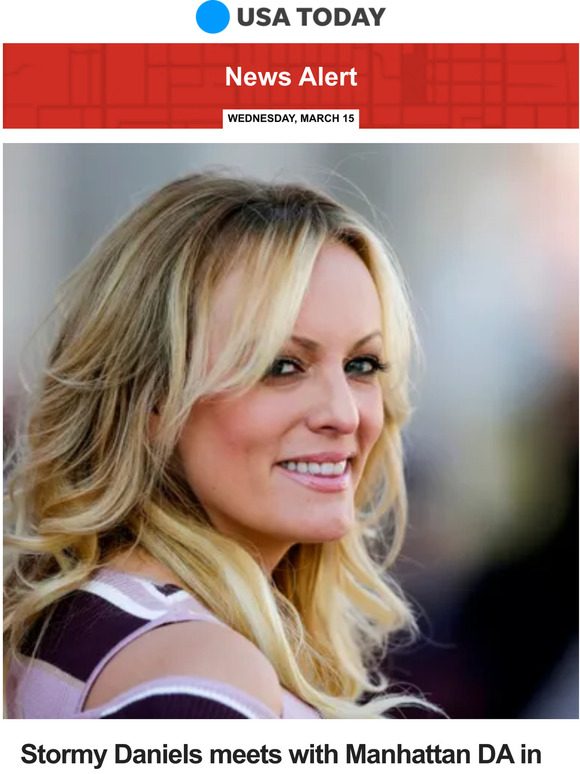 USA TODAY News alert Stormy Daniels meets with Manhattan DA in Donald
