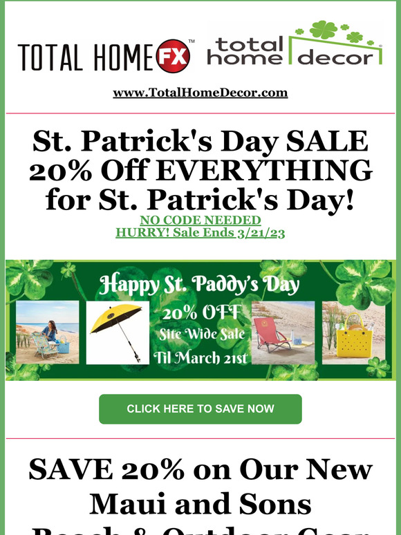 20% OFF Everything St. Patrick's Day SALE