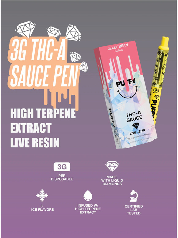 Puffy THC-A Sauce Blend 4.5G Disposable Pen – Coastal Hemp Co