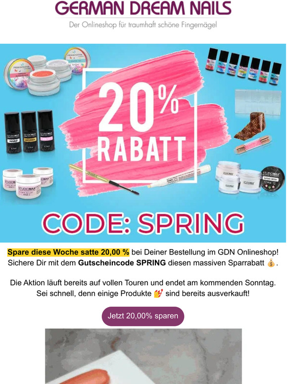  ... jetzt 20% Rabatt im GDN Springsale sichern 💅