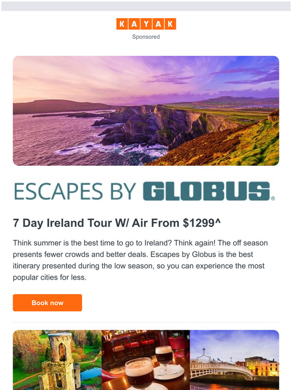 Ireland Tour w/Air from $1,299 ✈