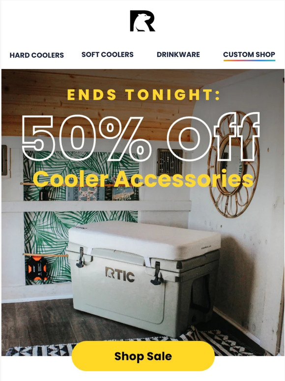 Ends Tonight: 50% Off Cooler Accessories