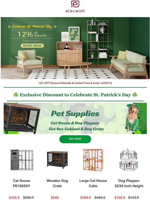 12% OFF EVERYTHING ☘️ Let's Celebrate the Special Day