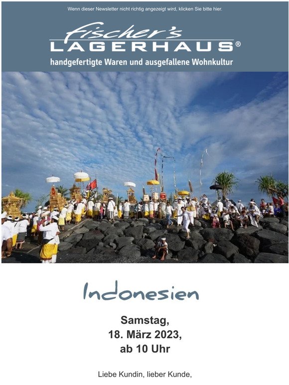 Container-Ankündigung 'Indonesien' am 13. März 2023