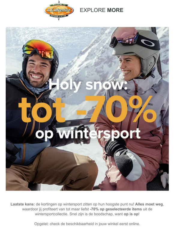 We ruimen op: tot -70% op wintersport!