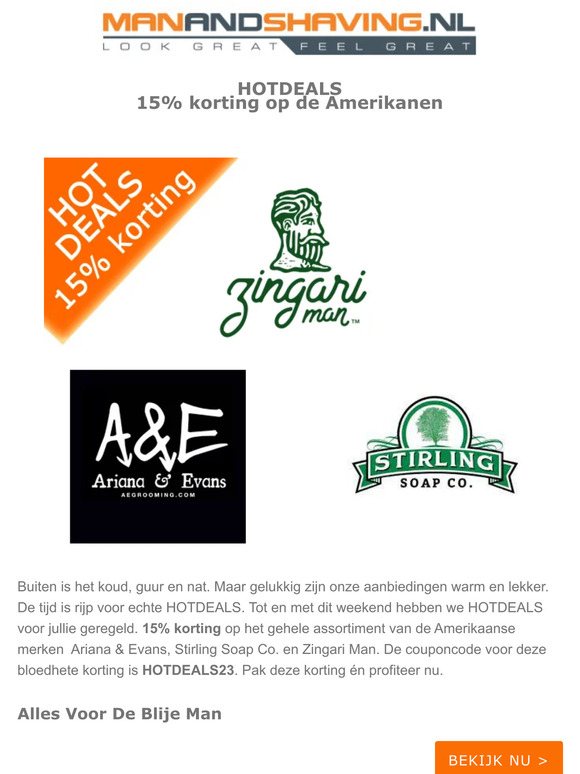Hotdeals: 15% korting op de Amerikanen 😀