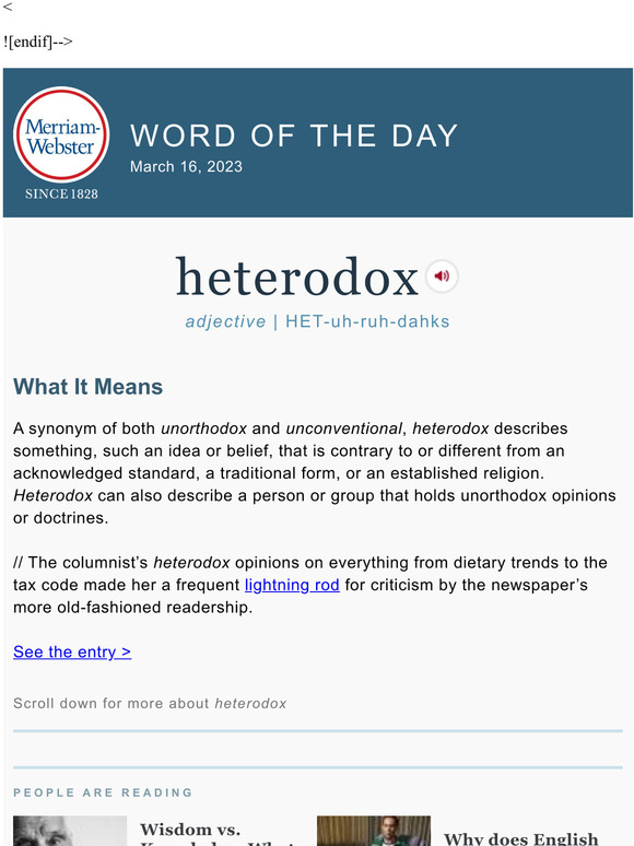 Merriamster Heterodox plus, Wisdom vs. Knowledge What they mean