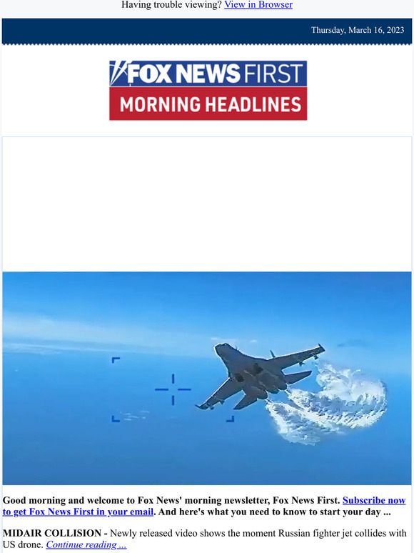 Fox News: Newly Released Video Shows Russian Fighter Jet Colliding With ...