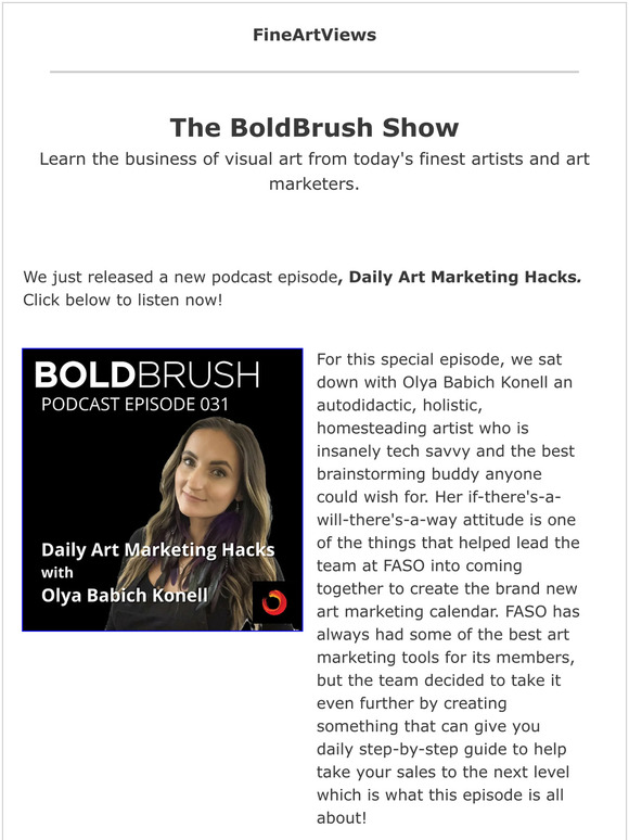 New Podcast Episode: Daily Art Marketing Hacks