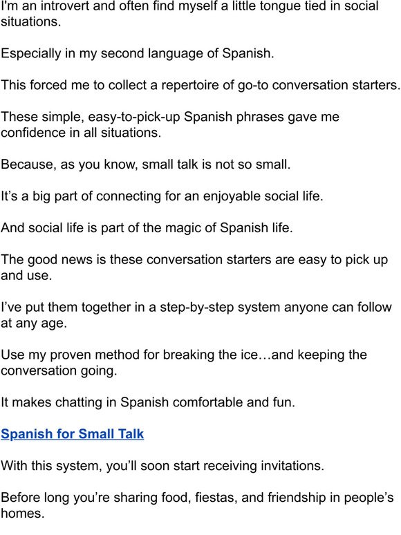 Spanish for Small Talk