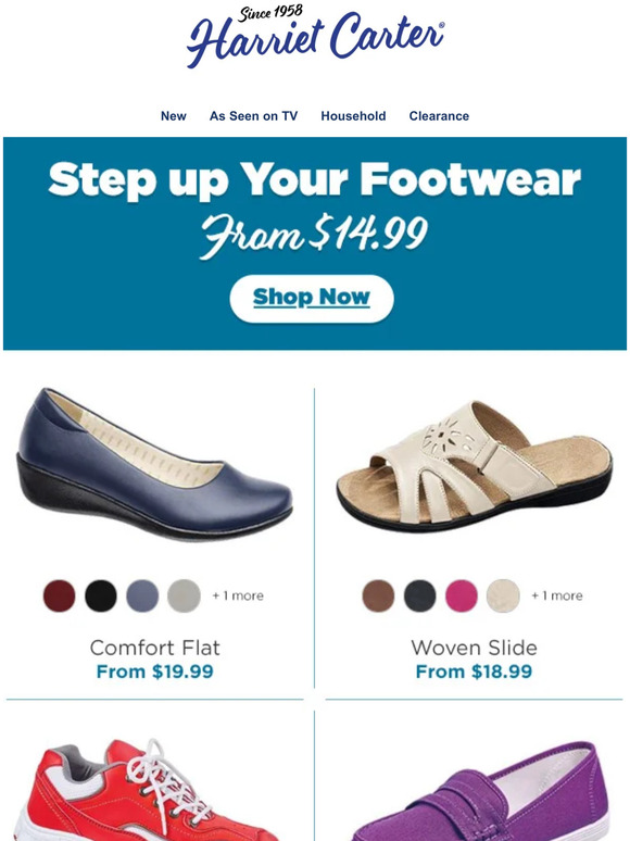 Harriet Carter Step up your Footwear from 14.99 Milled