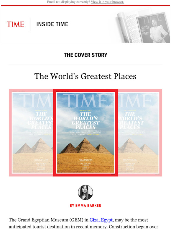 TIME Magazine The cover story World's Greatest Places Milled