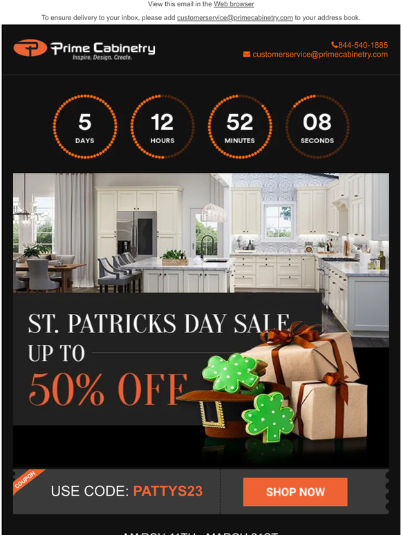 St. Patrick’s Day celebration: Get Up To 50% Off on your order 🍀🍻