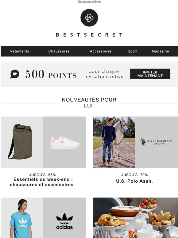Essentiels du week-end : chaussures et accessoires  | U.S. Polo Assn. | Adidas Originals | Tout pour le brunch dominical