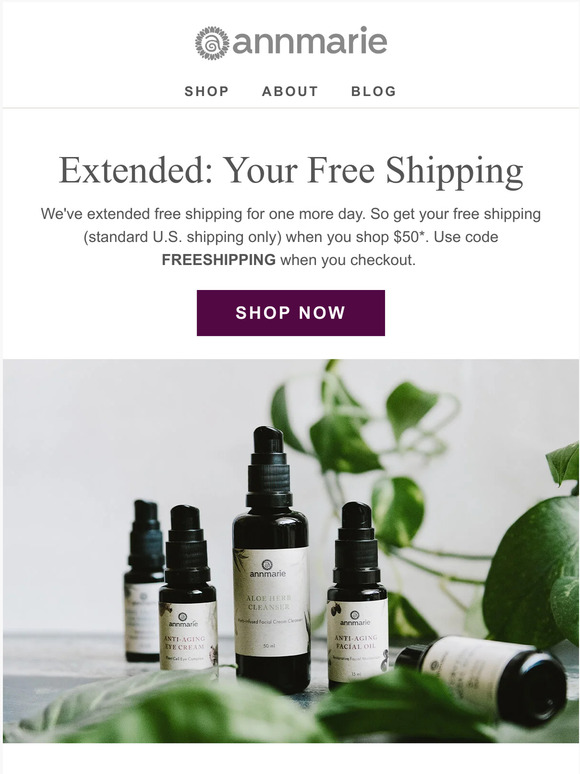 Free shipping extended until midnight tonight!