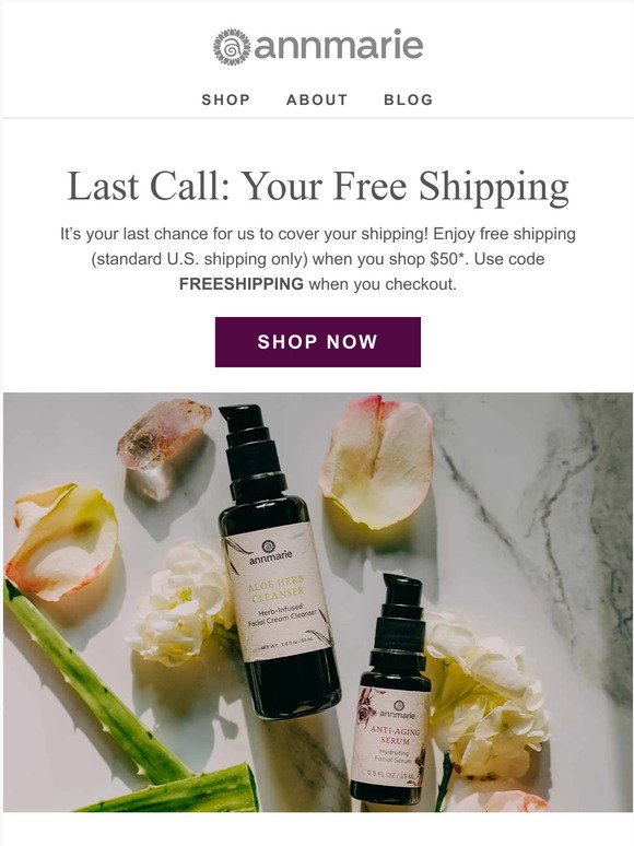 Final hours—your free shipping