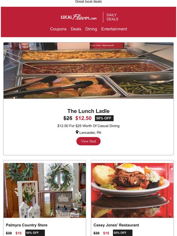 Save 50% Off Today at The Lunch Ladle and More