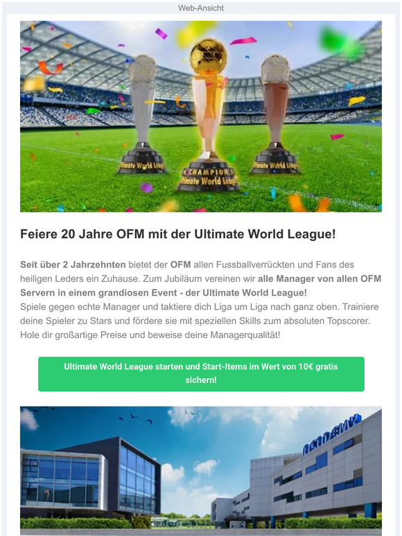 🏆 Ultimate World League startet jetzt!