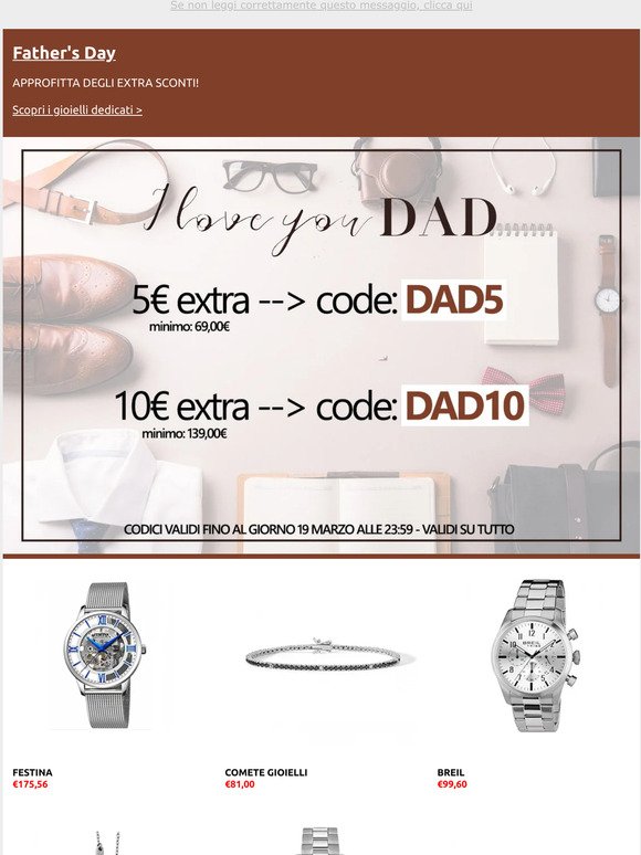 Speciale Festa del Papà | -10€ EXTRA anche sui prodotti scontati 🎁👔