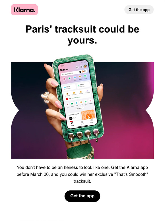 Get the app for your chance to win Paris' tracksuit.
