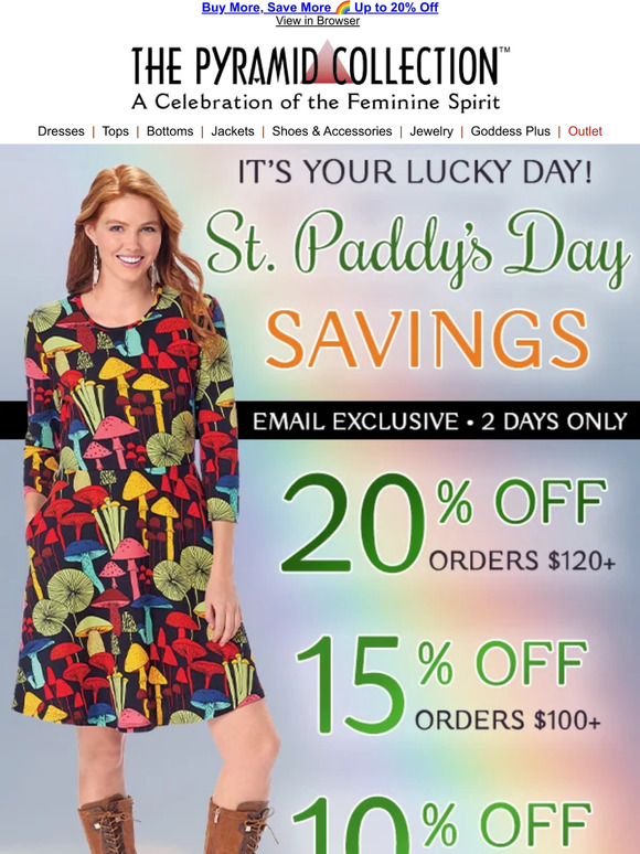 Does Your St. Patrick's Day Include Saving up to 20%?