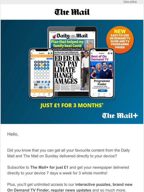 Daily Mail Experiences: Enjoy outstanding features on The Mail+ | Milled
