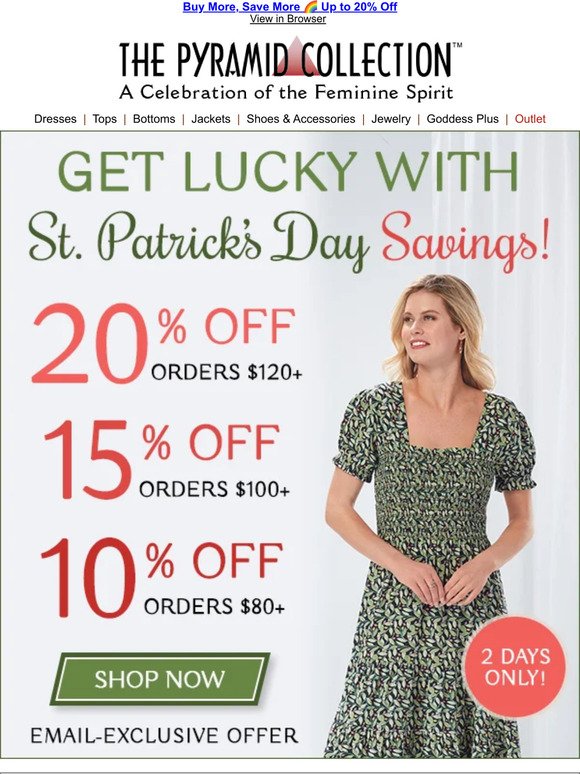 Saint Patrick's Day Sale ~ Save up to 20% ~ Shop Now!