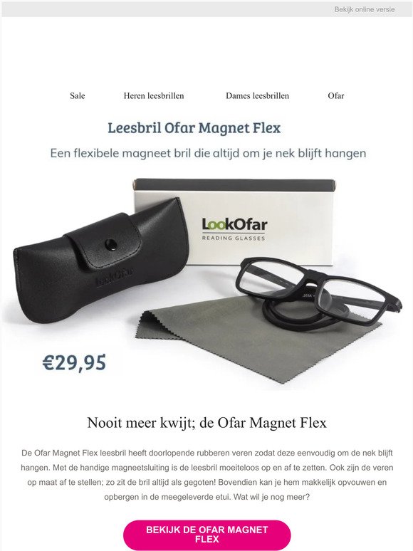 Nooit meer op zoek naar je leesbril met de Magnet Flex