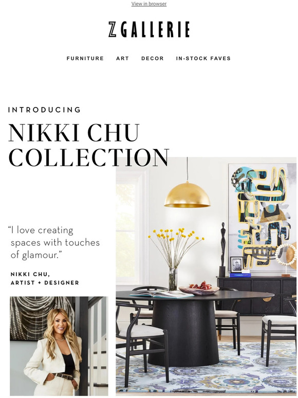 Z GALLERIE Nikki Chu Celebrate The Art & Design Of Her New Collection