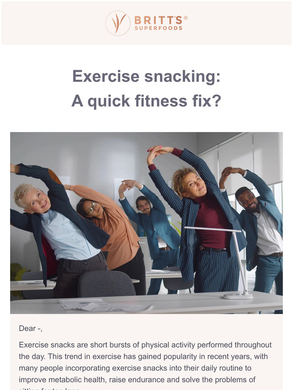 Exercise Snacking : Fitness on the Go 🏃‍♀️