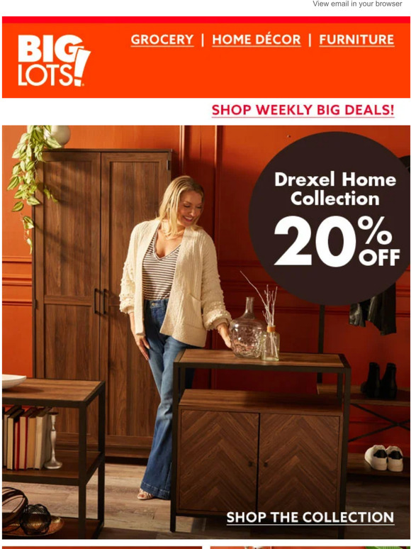 Big Lots This is BIG 👉 Up to 20 OFF furniture faves! Milled