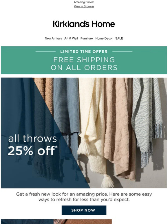 5 Ways to Refresh Starting at $9.99 + Free Shipping!