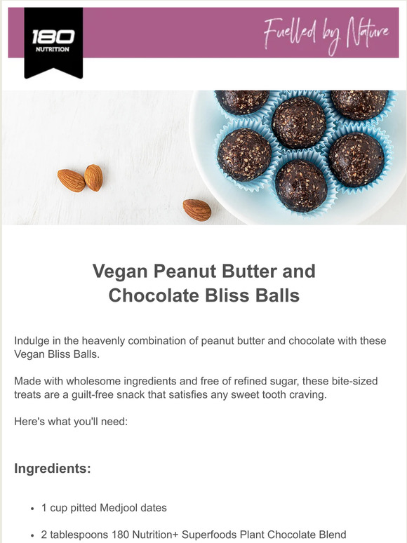 Recipe of the week!  Vegan Peanut Butter and Chocolate Bliss Balls
